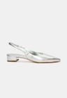 Cor CRISTAL PRATA do produto Scarpin Slingback CYAN Cristal Prata Salto Médio Bloco
