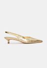 Cor Ouro Light do produto Scarpin Slingback Couro Ouro Light Salto Fino