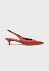 Cor Vermelho Terracota do produto Scarpin Slingback Couro Vermelho Terracota Salto Fino