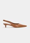 Cor Carmel do produto Scarpin Slingback Couro Carmel Salto Fino
