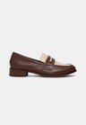 Cor Bicolor Cacau e Off White do produto Mocassim Loafer Essential Couro Bicolor Cacau e Off White