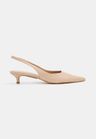 Cor NUDE do produto Scarpin Slingback Couro Nude Salto Fino