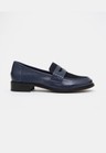 Cor MARINHO do produto Mocassim Loafer Couro e Camurça Azul Marinho