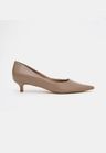 Cor CINZA QUEIMADO do produto Scarpin Kitten Heel Couro Cinza Queimado