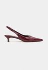 Cor VERNIZ BORDOT do produto Scarpin Slingback Couro Verniz Bordot Salto Fino