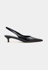Cor VERNIZ PRETO do produto Scarpin Slingback Couro Verniz Preto Salto Fino