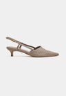 Cor CINZA QUEIMADO do produto Scarpin Slingback Tressê Couro Cinza Queimado