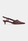 Cor BORDOT do produto Scarpin Slingback Tressê Couro Bordot