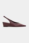 Cor BORDOT do produto Scarpin Slingback Anabela Couro Bordot