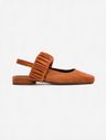 Cor LARANJA TELHA do produto Sapatilha Ballet Franzida Velvet Telha