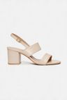 Cor OFF WHITE do produto Sandália Clara Salto Bloco Couro Off White