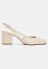 Cor OFF WHITE do produto Scarpin Boneca Salto Bloco Couro Off White