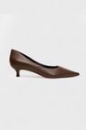 Cor CACAU do produto Scarpin Kitten Heel Couro Cacau