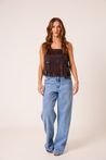 Blusa Chiffon Paetê Marrom