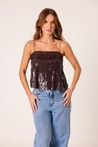 Blusa Chiffon Paetê Marrom