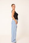 Blusa Crochê Artesanal Alças Preta