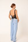 Blusa Crochê Artesanal Alças Preta