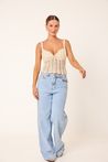 Blusa Crochê Artesanal Alças Off White