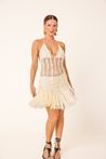 Vestido Artesanal Crochê Off-White