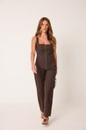 Corset Estruturado Com Alças Marrom