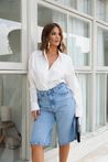 Bermuda Jeans Longa Marmorizada