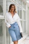 Bermuda Jeans Longa Marmorizada