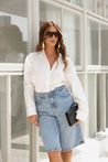 Bermuda Jeans Longa Marmorizada