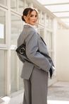 Blazer Alfaiataria Risca de Giz Cinza