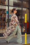 Calça Jeans Wide Leg Bordado Floral