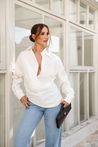 Camisa Drapeada Clássica Off White