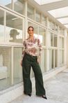 Blusa Tule Estampada Off White