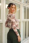 Blusa Tule Estampada Off White