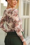 Blusa Tule Estampada Off White