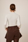 Short Saia Botões Marrom