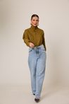 Camisa Oversized Tricoline Verde Oliva