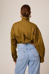 Camisa Oversized Tricoline Verde Oliva