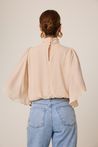 Blusa Manga Anjo Balonê Bege