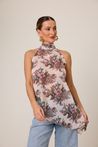 Blusa Estampada Gola Alta