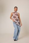 Blusa Estampada Gola Alta