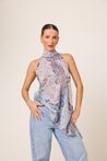 Blusa Estampada Gola Alta