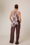 Calça Alfaiataria Pantalona Marrom