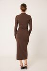 Vestido de Poliamida Marrom 