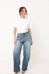 Calça Jeans Barrel Azul Médio