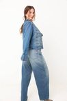 Jaqueta Jeans Azul Médio