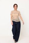 Blusa de Renda com Manguinha Caramelo