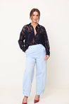 Camisa Renda Azul Marinho