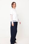 Blusa de Renda Off-White Manga Longa