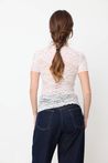 Blusa de Renda com Manguinha Off-White