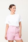 Shorts Alfaiataria Rosa Linho