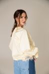 Blusa de Tricoline Renda na Barra Amarela